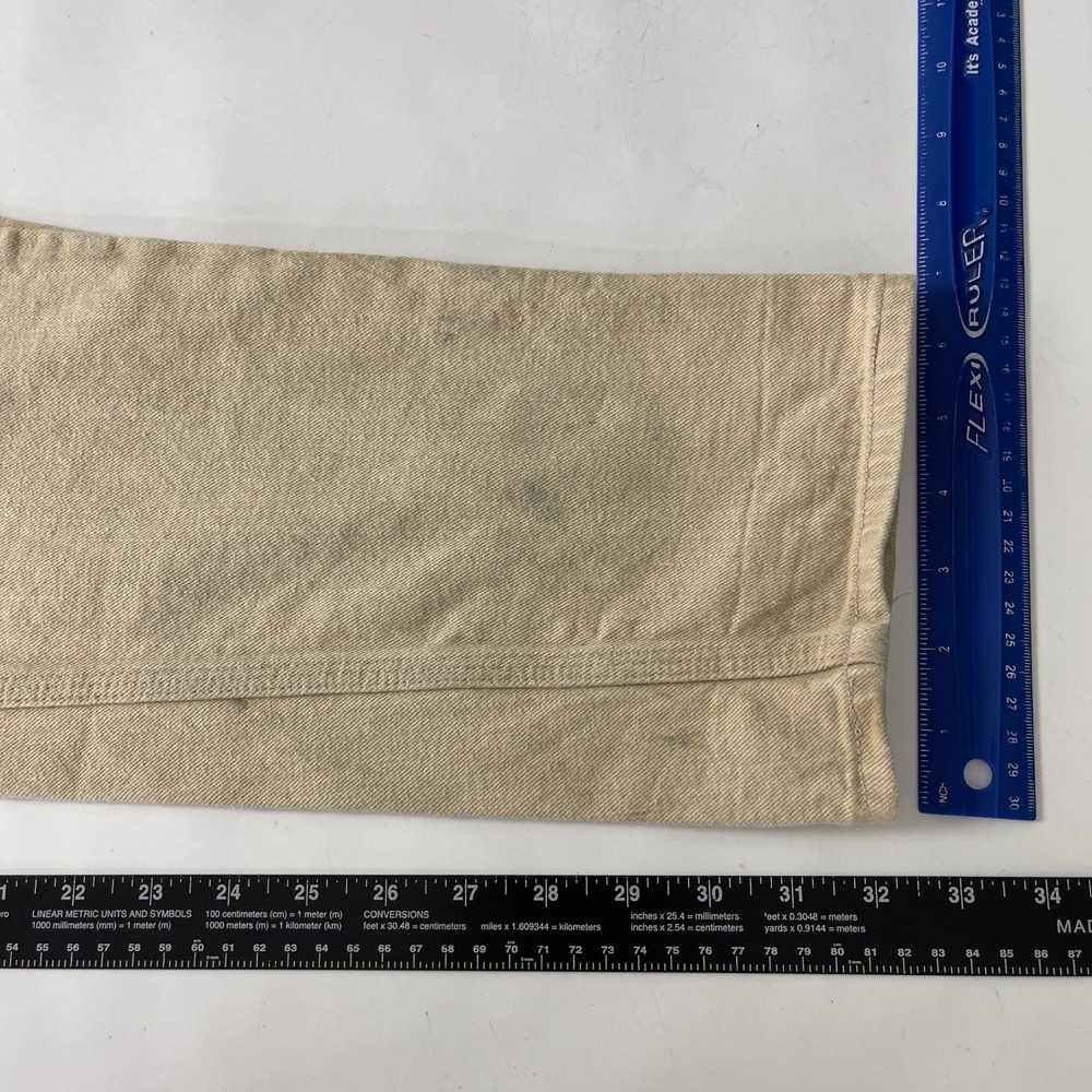 Grease Point Workwear Pants Mens 30x32* Beige Double Knee Selvedge Workwear USA - Picture 10 of 16